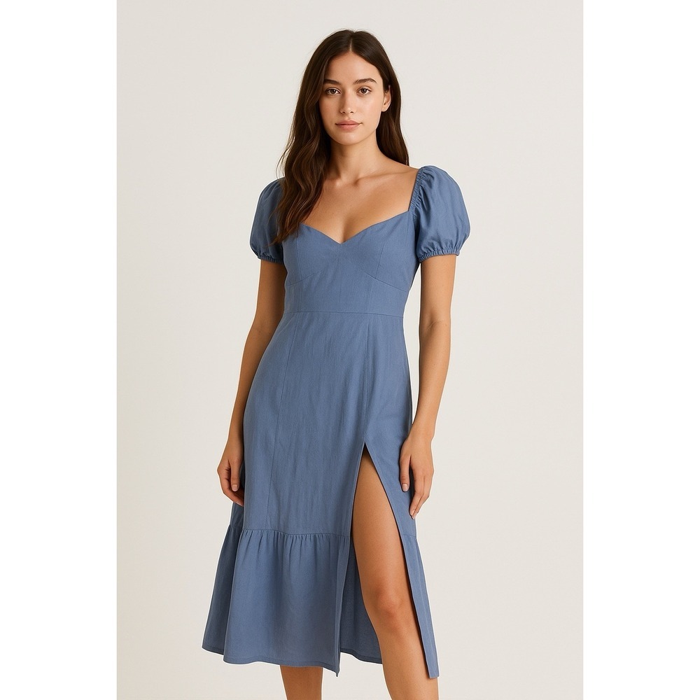 O.p.t Indigo Linen Maxi Dress Size XL